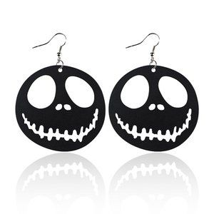 NEW Skeleton Character Black Skull Earrings Halloween Christmas Jack NWT Package
